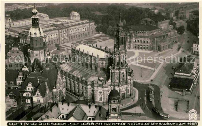 Foto Hahn Nr. 4396 Fliegeraufnahme Dresden Schloss Ka