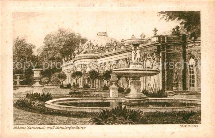 Kuenstlerkarte Hans Mützel Potsdam Schloss Sanssouci S