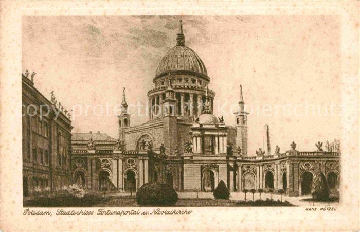 Kuenstlerkarte Hans Mützel Potsdam Stadtschlos Fortuna