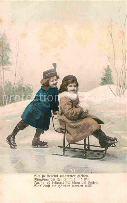 Schlitten Schnee Schlittschuhe Kinder Gedicht Wintermode
