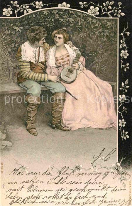 Trompeter Scheffel Mandoline Litho
