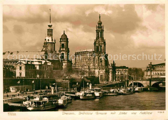 Foto Hahn Nr. 10928 Dresden Brühlsche Terrasse Schlos