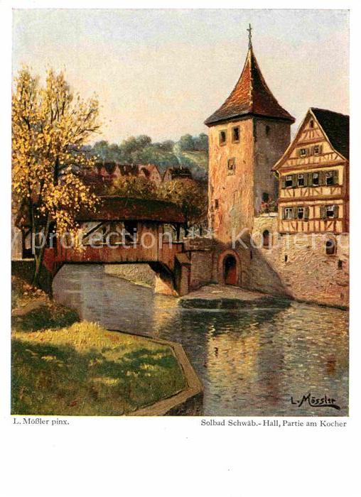 Moessler L. Solbad Schwäbisch Hall Partie am Kocher