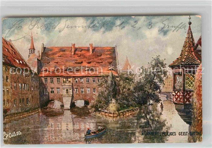 Verlag Tucks Oilette Nr. 611 B Nuernberg Heiliges Geist-Spital Charles E. Flower