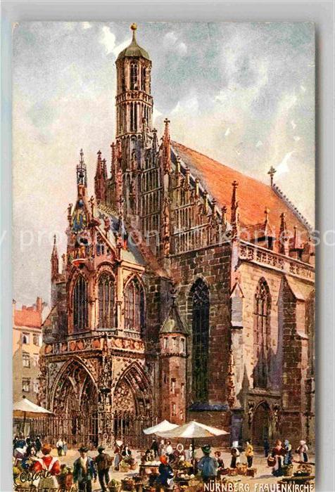 Verlag Tucks Oilette Nr. 612 B Nürnberg Frauenkirche Charles E.