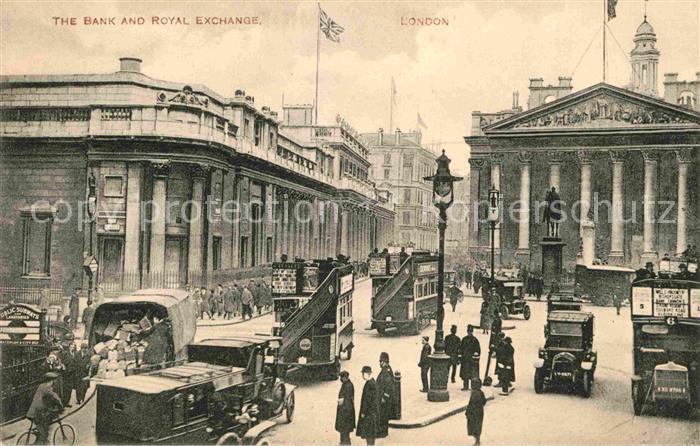 London The Bank and Royal Exchange