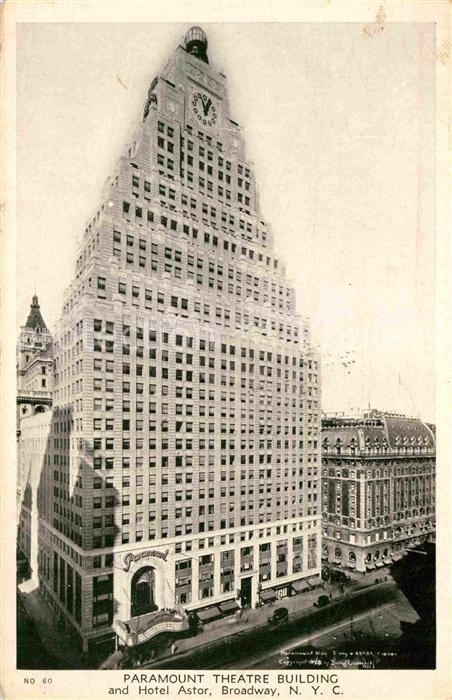 New York City Paramount Theatre Building and Hotel Astor Broadway