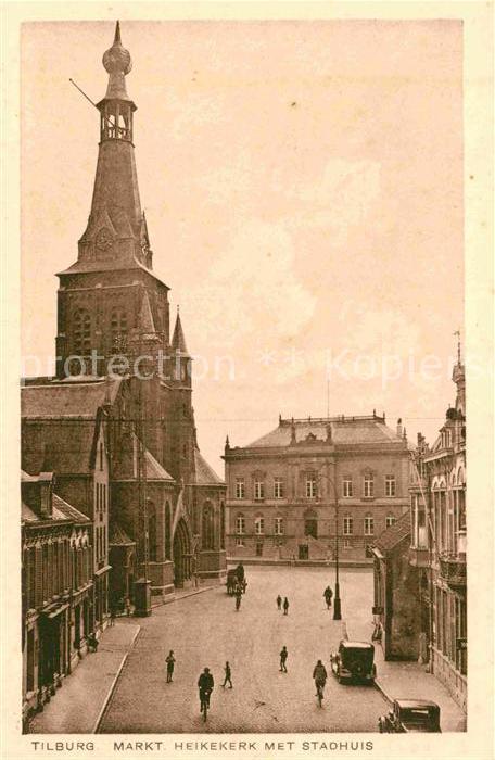 Tilburg Markt Heikekerk met Stadhuis