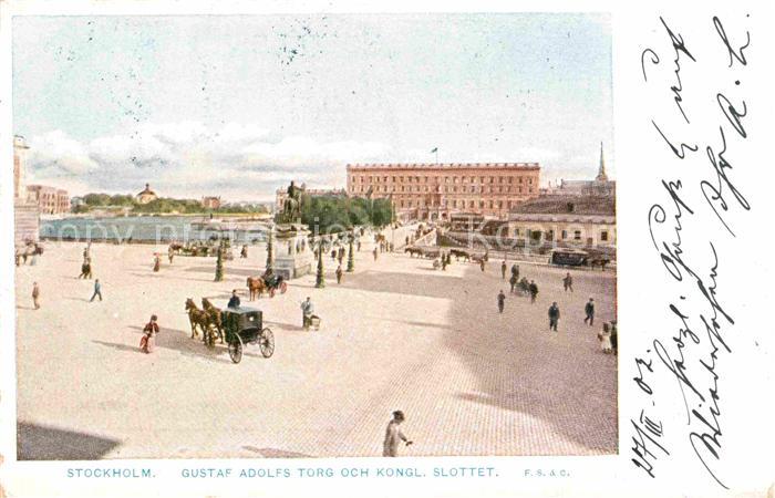 Stockholm Gustaf Adols Torg och Kongl Slottet