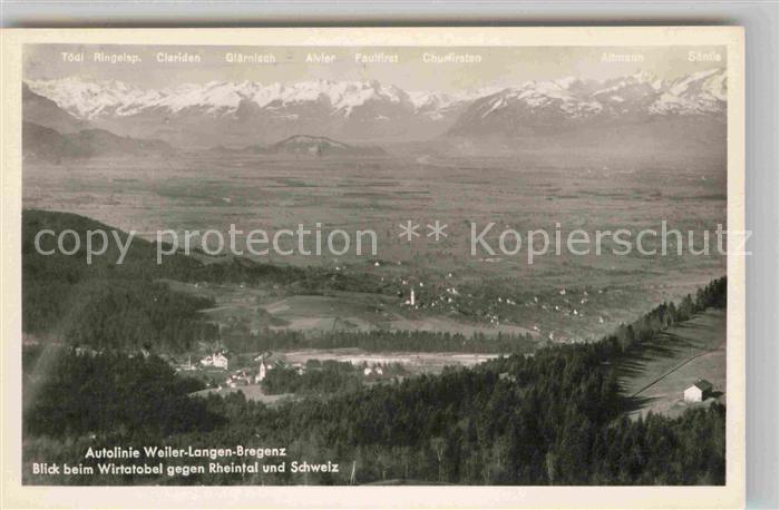 Bregenz Bodensee Blick beim Wirtatobel gegen Rheintal und Schweiz