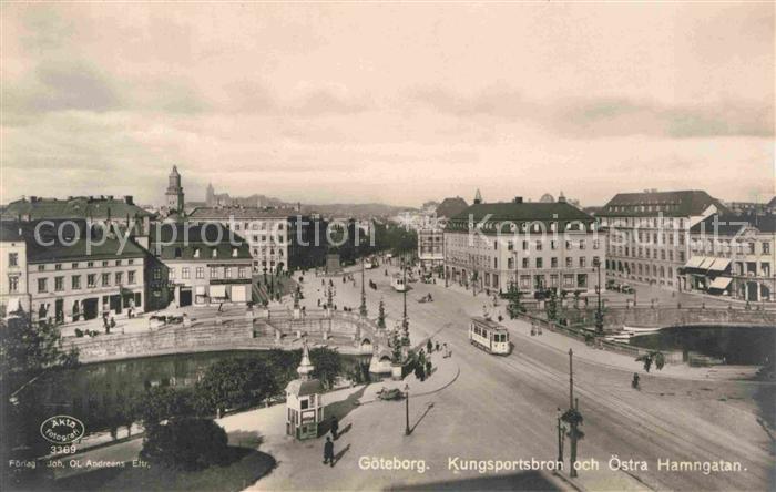 Goeteborg Kungsportsbron och oestra Hamngatan