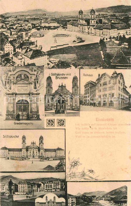 Einsiedeln SZ Kloster Gnadenkapelle Stiftskirche Rathaus Brunnen