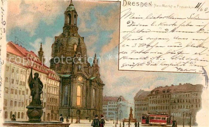 DRESDEN Elbe Neumarkt Frauenkirche
