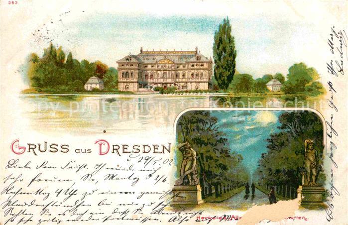 DRESDEN Elbe Schloss Herkules Allee Schlossgarten