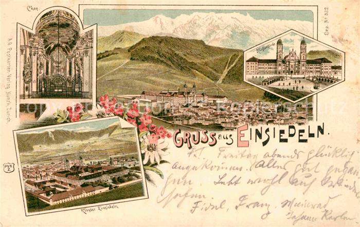 Einsiedeln SZ Kloster Schloss und Kirche Altar Panorama