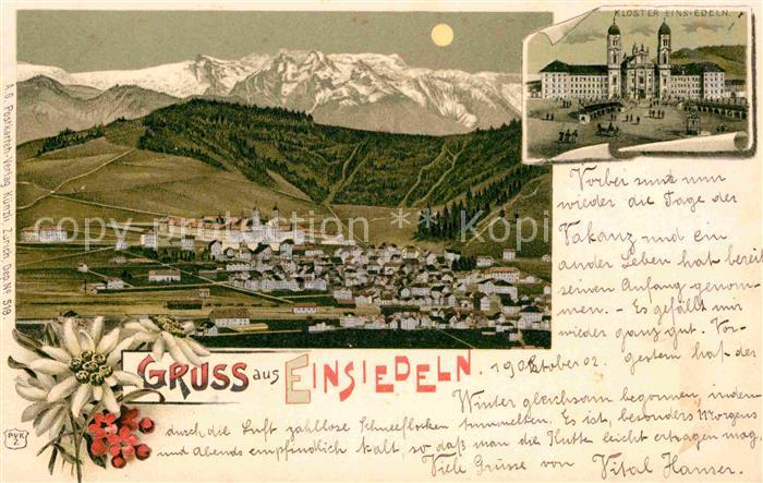 Einsiedeln SZ Panorama Kloster und Kirche