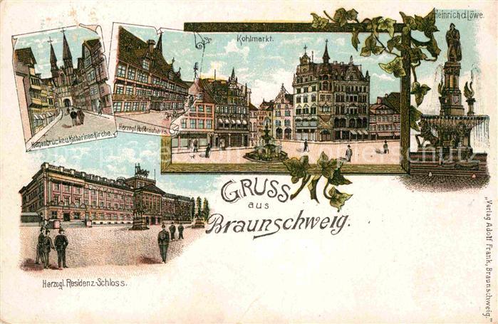 BRAUNSCHWEIG CITY Katharinenkirche Kohlmarkt Heinrich der Loewe Herzogl Residen