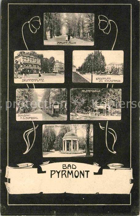 Bad Pyrmont Hauptallee Brunnenplatz Kaiserplatz Bergbahn Helenenquelle Erdbeer P