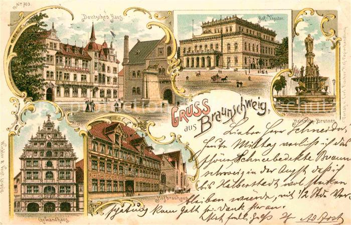 BRAUNSCHWEIG  CITY Deutsches Haus Hoftheater Heinrich Brunnen Gewandhaus Hofbrau