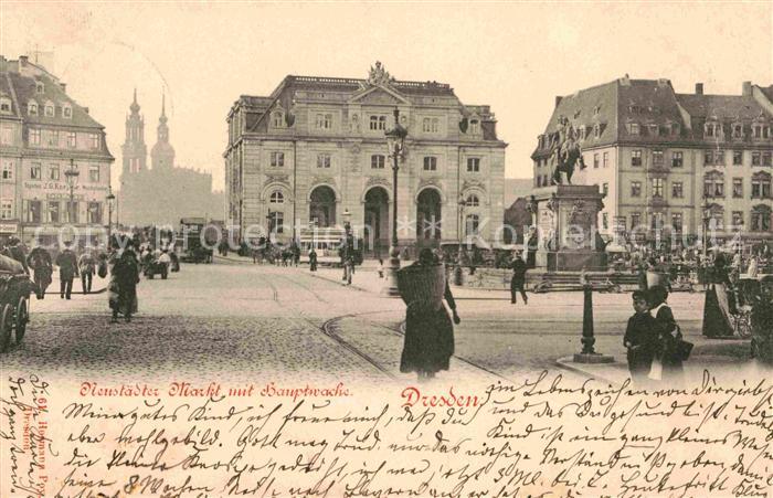 DRESDEN Elbe Neustaedter Markt mit Hauptwache