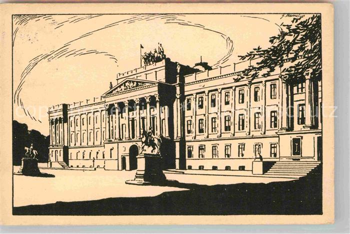 BRAUNSCHWEIG  CITY Herzogl Residenzschloss Zeichnung