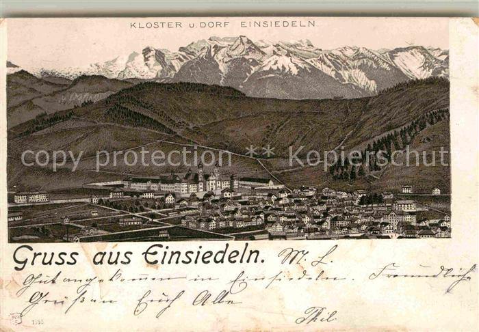Einsiedeln SZ Kloster und Dorf