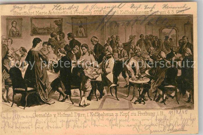 Freiburg Breisgau Brautfahrt Marie Antoinette durch Freiburg Kaffeehaus zum Kopf
