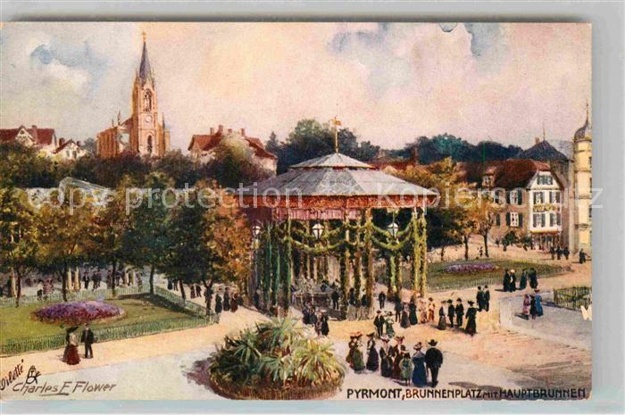Bad Pyrmont Brunnenplatz mit Hauptbrunnen