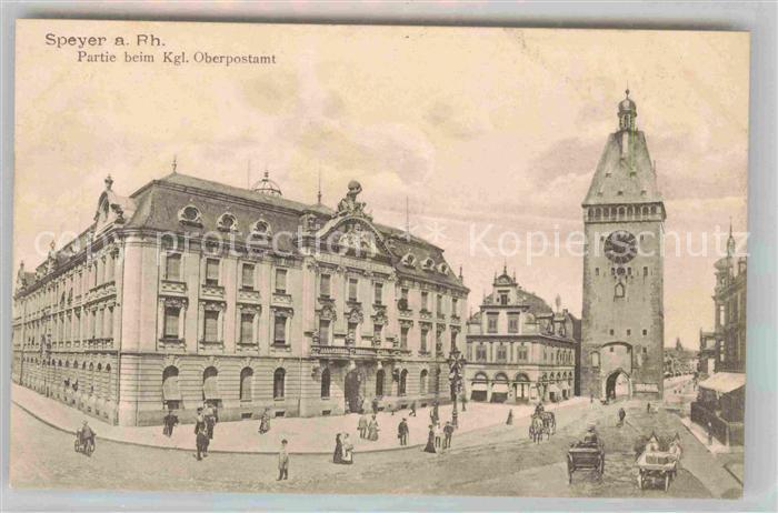 Speyer Rhein Kgl Oberpostamt Stadttor