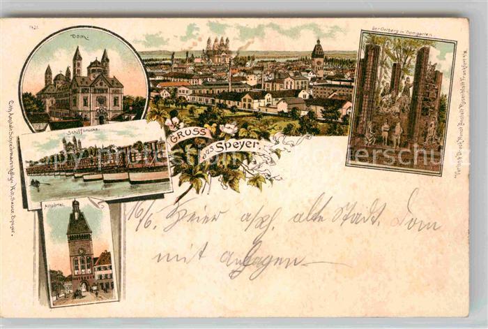 Speyer Rhein dom Schiffbruecke Altpoertel oelberg im Domgarten