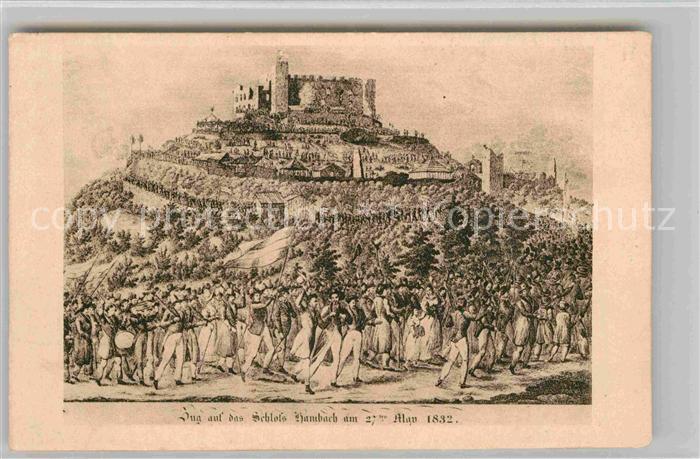 Hambach Neustadt Zug auf das Schloss Hambach 1832