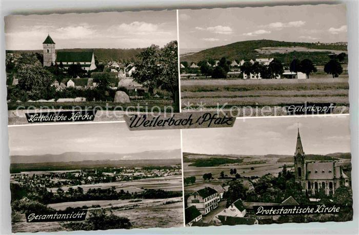 Weilerbach Kaiserslautern Katholische Protestantische Kirchen Eulenkopf Panorama