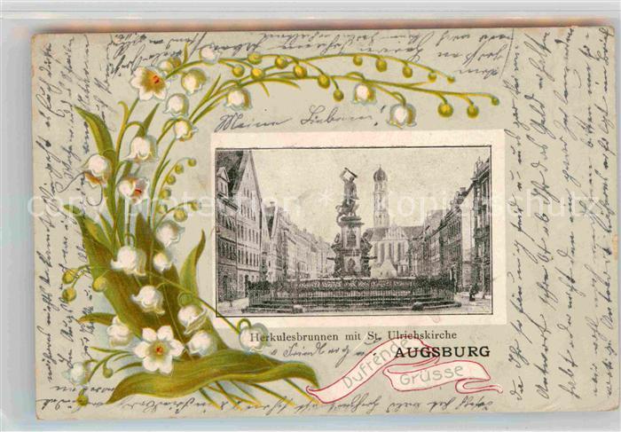 Augsburg Herkulesbrunnen Sankt Ulrichskirche