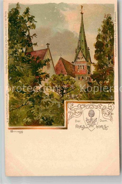 Augsburg Dom Kuenstlerkarte Schnegg
