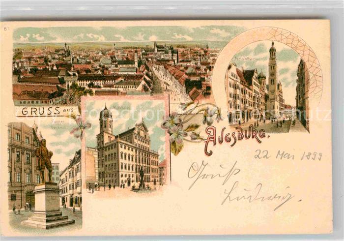 Augsburg Rathaus Panorama Fugger Denkmal