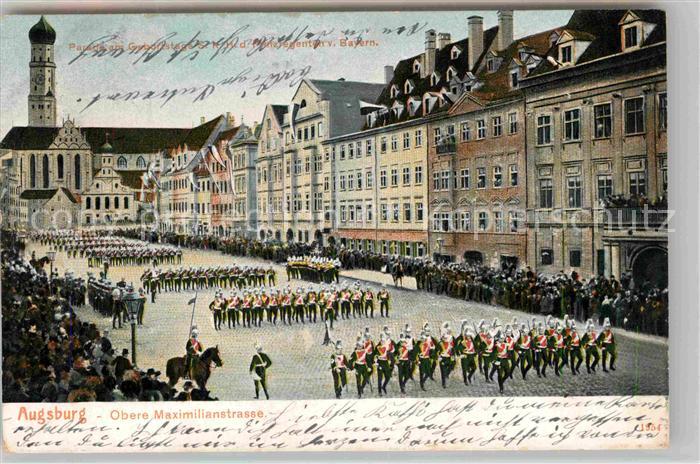 Augsburg Obere Maximilianstrasse Parade Geburtstag Prinzregent von Bayern