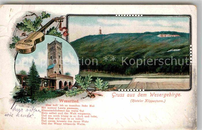 Rinteln Weser Niedersachsen Rinteler Klippenturm Weserlied