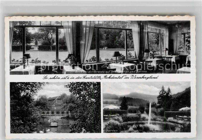 Rinteln Weser Niedersachsen Hotel Pension Restaurant Rohdental Garten Teich