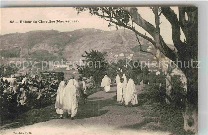 Mauresque Types Tradition Retour du Cimetiere