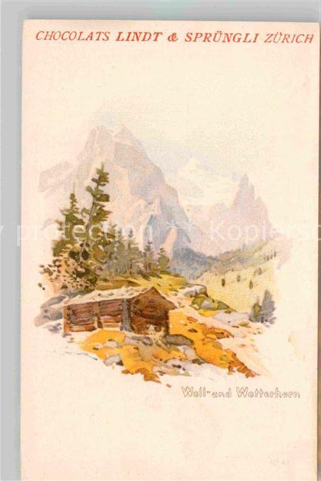 Zuerich ZH Well und Wetterhorn Kuenstlerkarte Lind und Spruengli