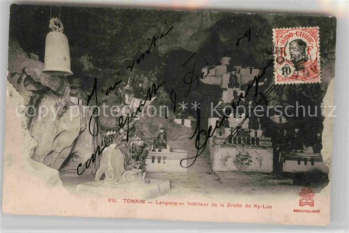 Tonkin Langson Interieur de la Grotte de Ky Lua