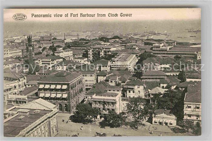 Bombay Mumbai Panoramic view of Fort Harbour from Clock Tower