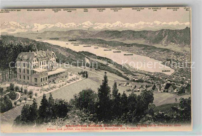 Zuerich ZH Alkoholfreies Kurhaus Zuerichberg mit Zuerichsee