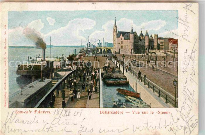 Anvers Antwerpen Debarcadere Vue sur le Steen