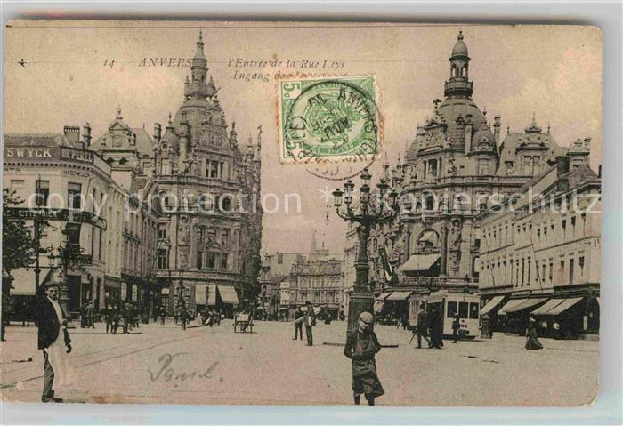 Anvers Antwerpen Entree de la Rue Leys