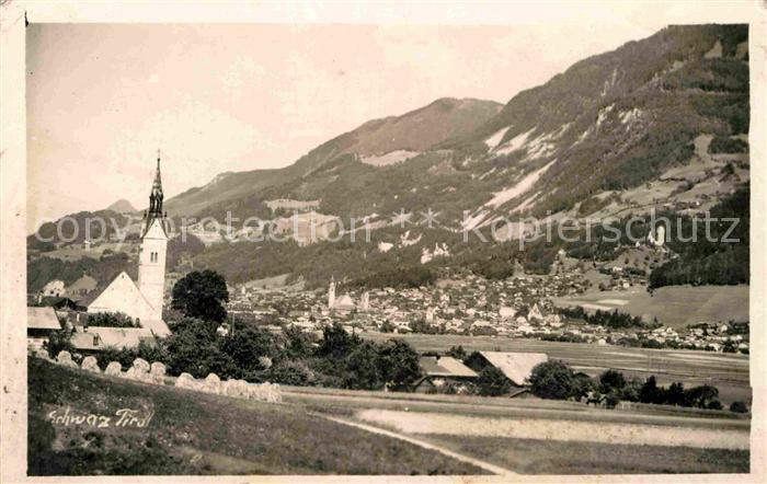 Schwaz Tirol Panorama mit Kirche