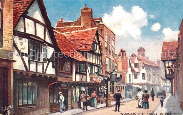 Verlag Tucks Oilette Nr. 7517 Worcester Friar Street