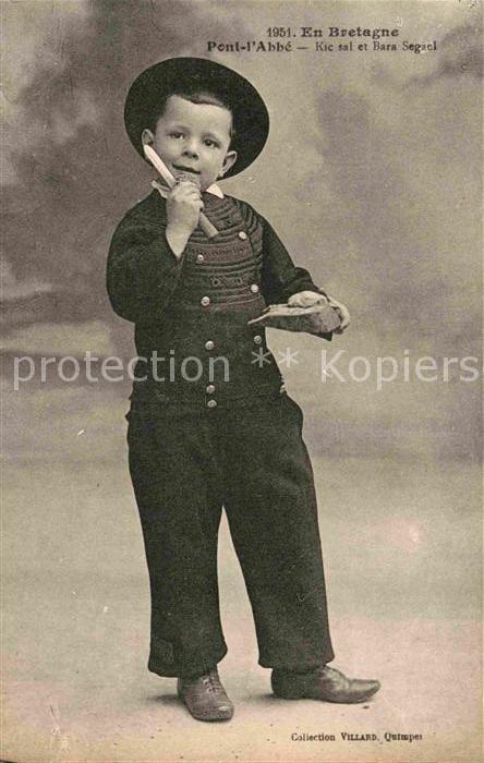 Trachten Frankreich Bretagne Kind Pont-l'Abbe