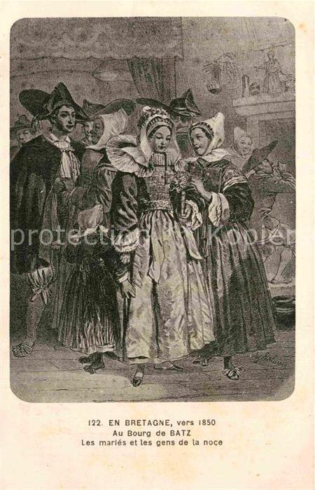 Trachten Frankreich Bretagne Bourg de Batz Maries et Gens d