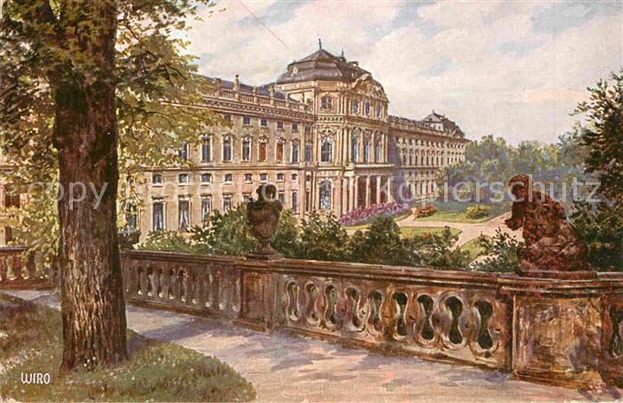Verlag WIRO Wiedemann Nr. 2936 Würzburg Blick von der Hofgartente